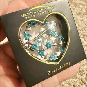 Blue gem Stainless Steel Nipple Shields 14G piercing